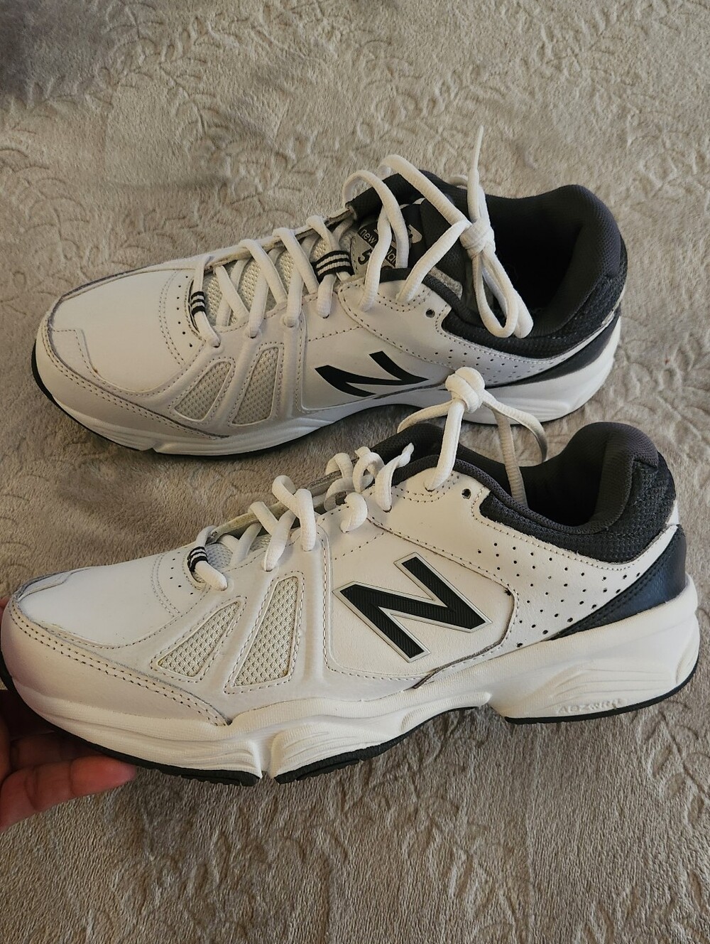 New Balance White and Black Men's Running Sneakers